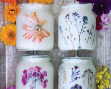 Make your own pressed flower candles