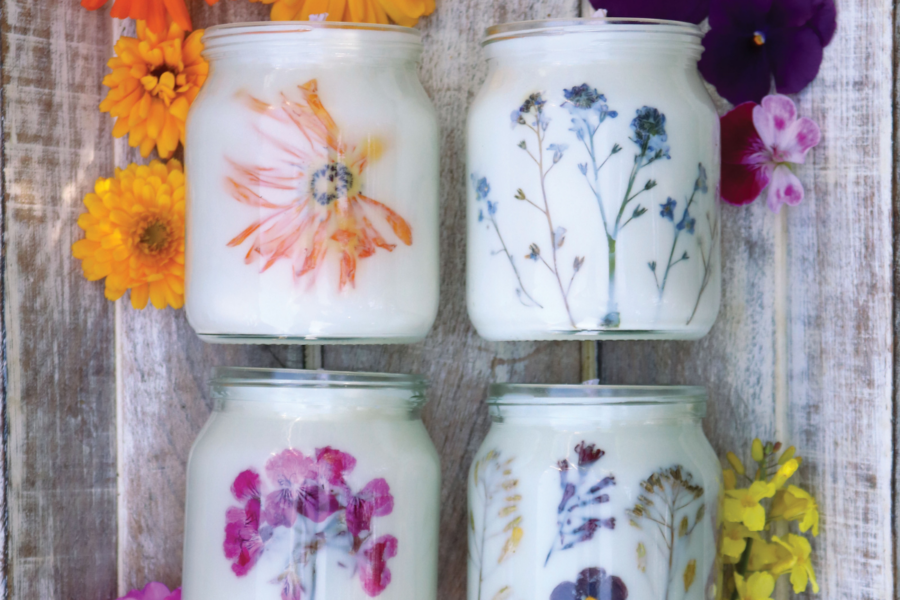 Make your own pressed flower candles